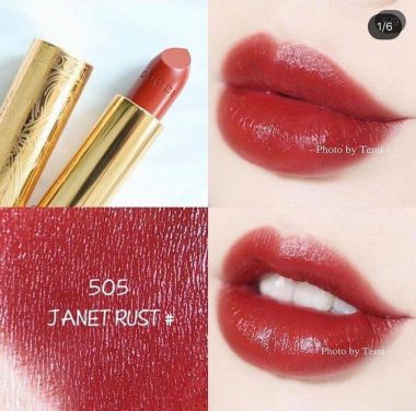 Son Gucci 505 Janet Rust, Rouge à Lèvres Satin Lipstick vỏ đỏ limited