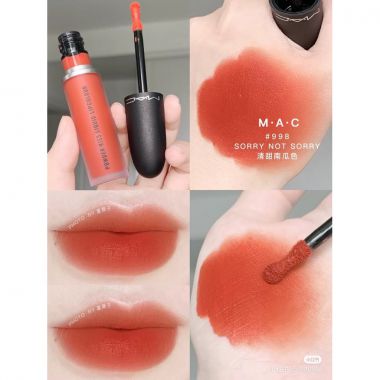 Son MAC 998 Sorry Not Sorry – Powder Kiss Liquid – Cam Cháy
