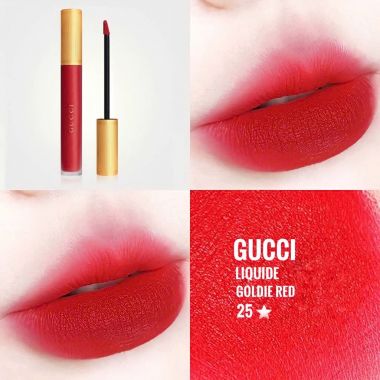 Son Kem Gucci 25 Goldie Red Màu Đỏ Tươi