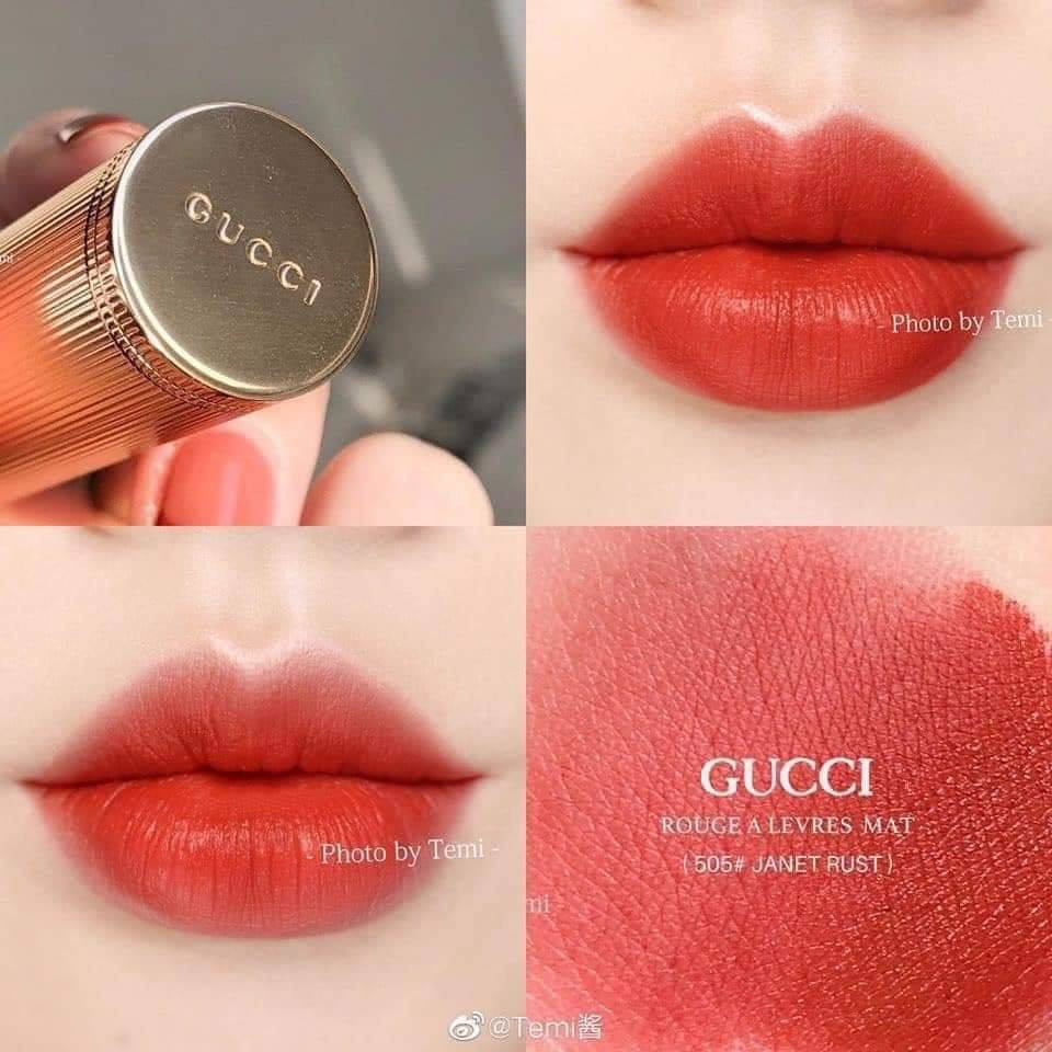 Son lì  Gucci 505 Janet Rust, Rouge à Lèvres Mat Lipstick