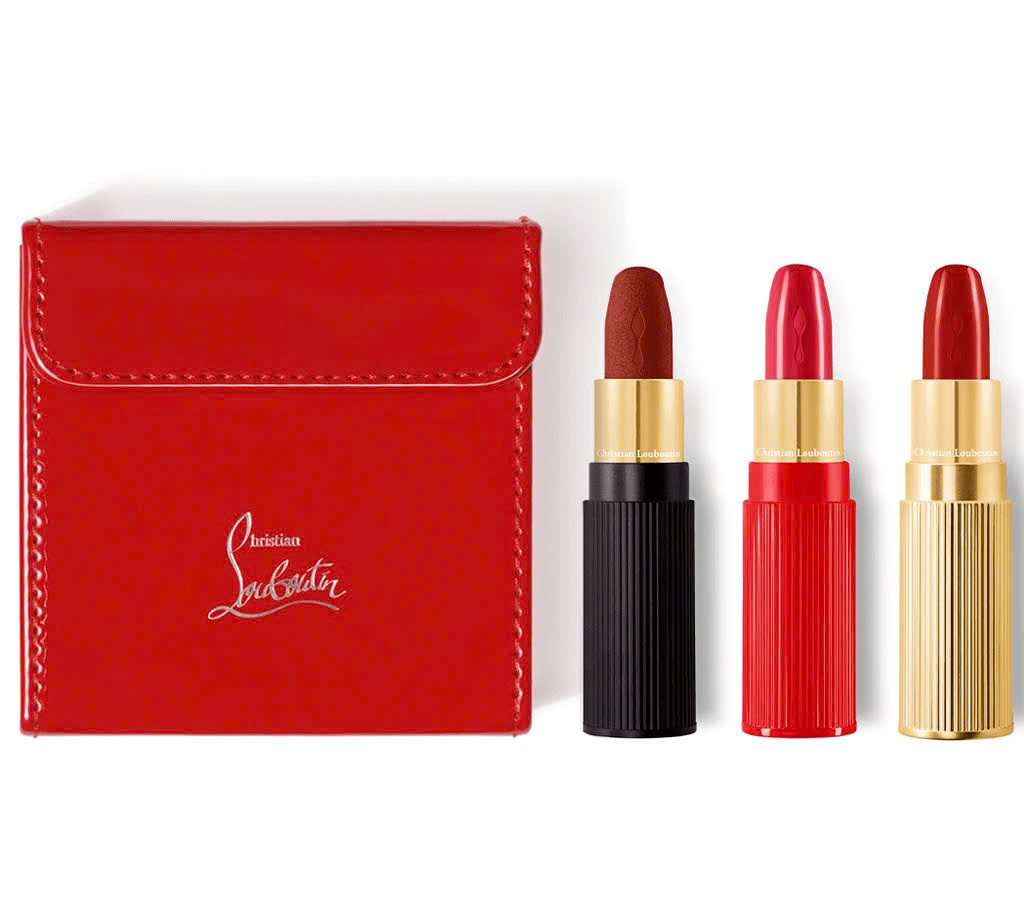 Set Son Christian Louboutin On The Go Trio velvet matte 3 cây fullsize 