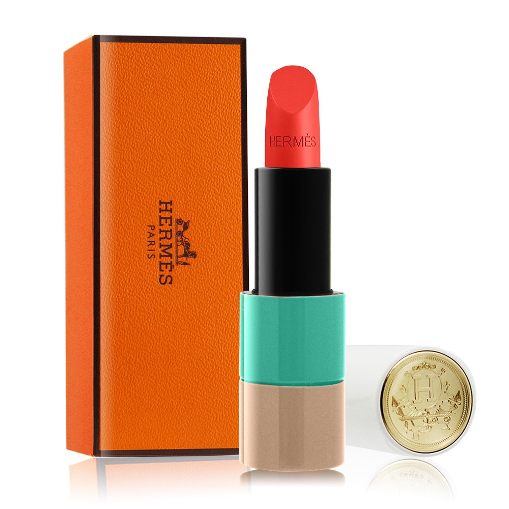 Rouge Hermes, Satin lipstick, Limited Edition, Corail Aqua, màu 52 